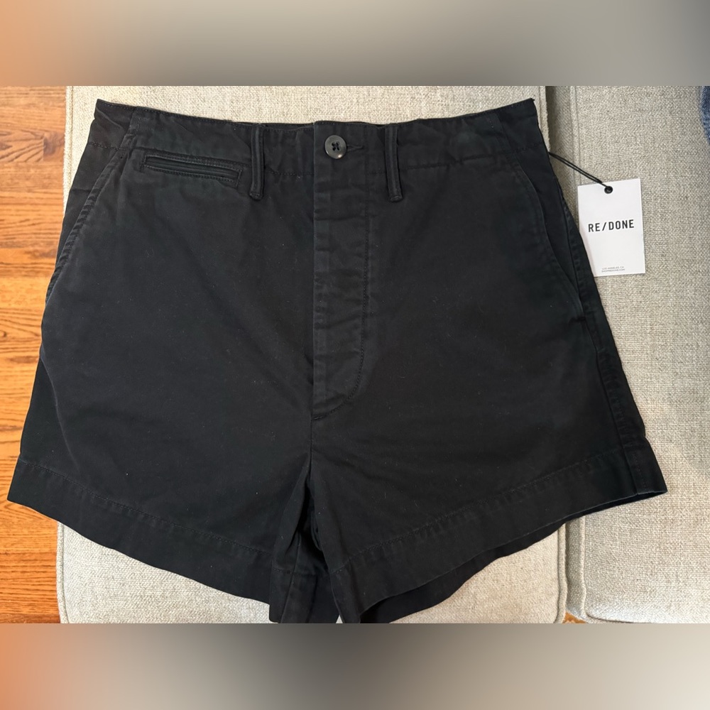 NWT Re/Done REVOLVE brand Trouser Short Washed Black Size 26